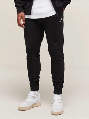 Gymshark Black Tapered Joggers with Subtle Logo